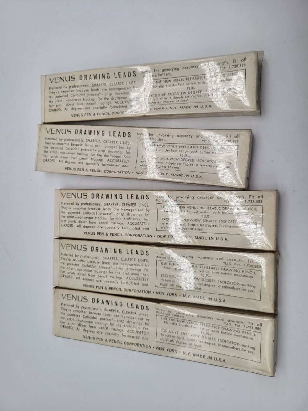 Vintage Venus Drawing Pencil Leads- 1/2 dozen pkgs x 5 No 842 F Made in USA - Picture 2 of 7